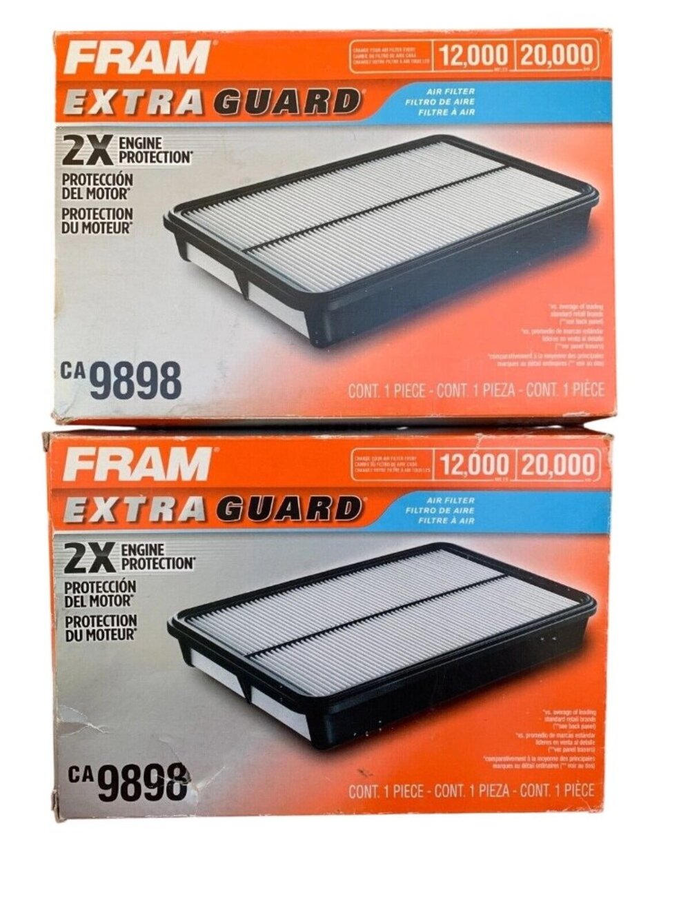 LOT OF 2 FRAM EXTRA GUARD CA9898 AIR FILTER 2X ENGINE PROTECTION